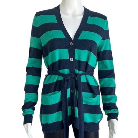 Vineyard Vines Striped Tie Waist Cardigan - XS - Picture 1 of 6